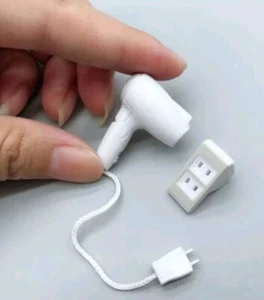 Miniature Dollhouse Hair Dryer with Cord & Power Point/Socket 1:12th Scale - Picture 1 of 2