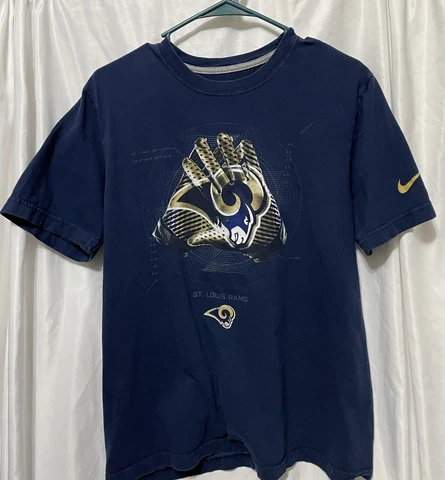 Vtg Nike Unisex St. Louis Rams "THE GLOVES" NFL  Navy Spirit T-shirt  M Cover