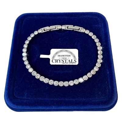 Finissimo Bracciale Tennis Acciaio Uomo Donna Braccialetto 3mm - 5mm Nero Bianco - Immagine 1 di 2