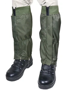 Waterproof Rip Stop Gaiters Olive Green - Winter Hiking Walking Heavy Duty New - Picture 1 of 4