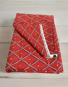 Nastri americani P KAUFMANN Blu Bianco su TESSUTO ROSSO 55"" X 36"" Nuovi - Foto 1 di 5