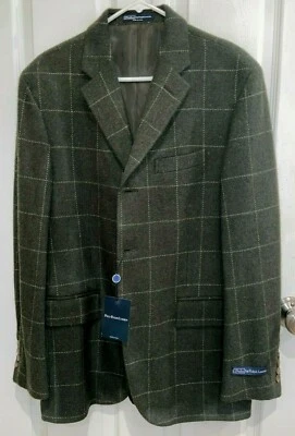 NWT Polo Ralph Lauren Made in Italy Men's Plaid Wool Blazer Jacket Green 42R  - Image 1 of 4