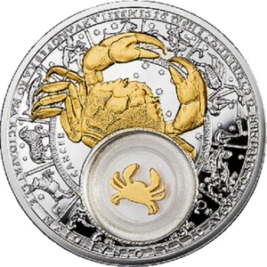 Belarus 2013, CANCER. Sign of the Zodiac, 20 rubles, 1oz Silver, Gilded - Picture 1 of 2