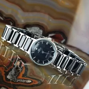 Women's ONISS Black Ceramic Diamond Watch - Picture 1 of 5