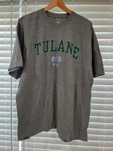Tulane University Gray Adult T-Shirt Green Wave NOLA , S 2XL NWOT Jansport - Picture 1 of 6