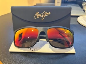 NEW Maui Jim CRUZEM Matte Black POLARIZED Lava Ruby GLASS Sunglass 864-02A 57mm - Picture 1 of 2