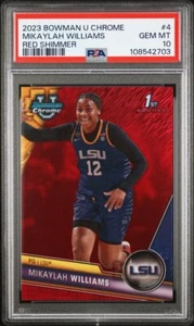 2023-24 Bowman U Chrome Mikaylah Williams Red Shimmer Refractor /10 PSA 10 POP 1 - Picture 1 of 2