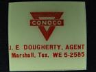 Conoco Marshall Texas WE52585 Artist Matchbook Proof Logo on Celluloid Tray 8-17