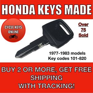 Honda Motorcycle ATC scooter key Cut by Code keys for codes 101-820 Square style