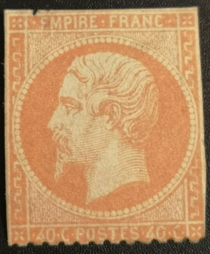 FRANCE TIMBRE YVERT n°23"  Napoleon 40c orange 1862 Neuf*  cote 500 € - Photo 1/2