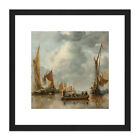 Van De Cappelle Fleet Saluting State Barge Square Framed Wall Art 8X8 In
