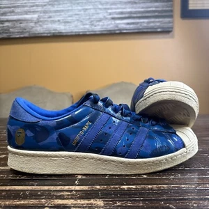 Size 8.5 - adidas Superstar 80s X A Bathing Ape x Undefeated Blue Camo 2015 - Picture 1 of 7