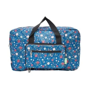 Eco Chic Lightweight Foldable Holdall - Floral Navy - BNWT - Picture 1 of 4