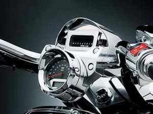 Harley Davidson , KURYAKYN , SPEEDO / TACHO , 3 -1/4 inch, VISOR TRIM - CHROME - Picture 1 of 9