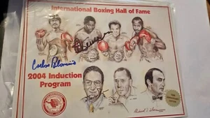 IBHOF 2004 PROGRAMM FRONT SIGNIERT CARLOS PALOMINO - AZUMAH NELSON - PELTZ & COA - Bild 1 von 1
