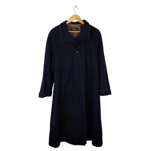 Baronia Tonal Alpacca Loden Blue Wool Blend Coat Size 10 - Picture 1 of 14