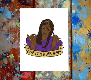 Dave Chappelle Rick James Funny Give It To Me Baby Greeting Card Millenial Dank - Picture 1 of 1
