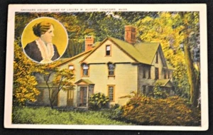 Home of Louisa M. Alcott Concord Massachusetts MA Postcard PC 1934 Tichnor - Picture 1 of 1