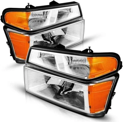 Pair (2) Headlight Assembly Chrome For Chevy Colorado 2004-2012 GMC Canyon 2.8L - Image 1 of 4