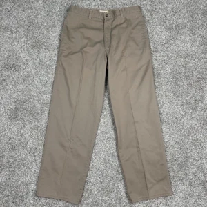 Pantalone LL Bean uomo 32x32 kaki vestibilità classica nascosto comfort plissettato ufficio esterno - Foto 1 di 8