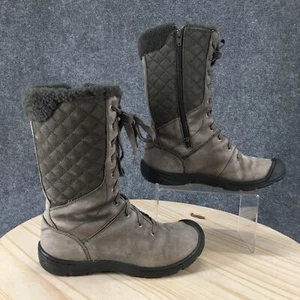 Keen Winter Boots Womens 10 Crested Butte Gray Leather Quilted Side Zip Mid-Calf - Picture 1 of 20