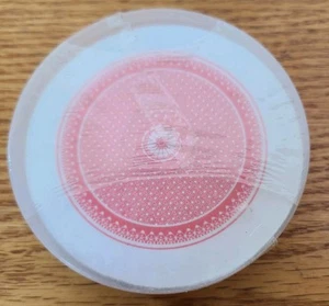 New Sealed Round Playing Cards Case Oriental Trading Red Geometrical Design - Picture 1 of 8