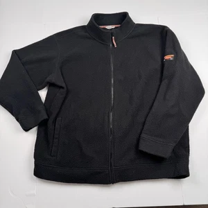 Orvis Jacket Mens 2XL Black Full Zip Fleece Outdoor Warm Hiking Coat Casual - Picture 1 of 12