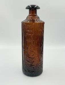 Antique H. H. WARNER & CO. TIPPECANOE Amber Embossed Figural LOG Bitters Bottle - Picture 1 of 12