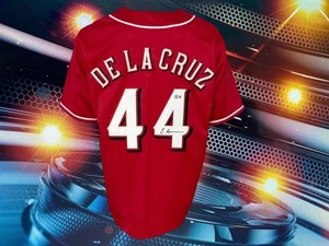 ELLY DE LA CRUZ AUTOGRAPHED CUSTOM CINCINNATI REDS RED JERSEY COA BECKETT - Picture 1 of 2