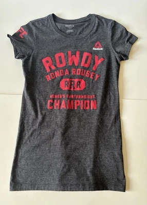 Camiseta para mujer Rowdy Ronda Rousey RR UFC Fighter Reebok manga corta pequeña  Foto 1 de 4