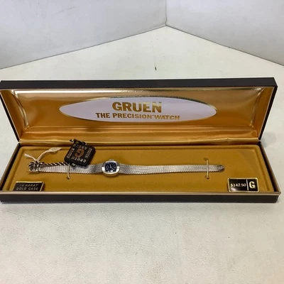 Reloj Pulsera Mujer Vintage Caja Oro 14K Gris con Caja Original SIN PROBAR Foto 1 de 4