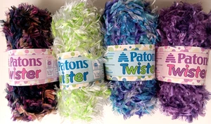 Patons Twister Polyester & Acrylic Yarn Lot of 4 Skeins - Picture 1 of 4