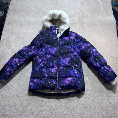Zeroxposur Girl’s Puffer Jacket Faux Fur Size 14-16 Color: Galaxy: Never Worn - Image 1 of 4