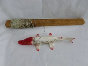 Lotto esche e pali vintage 6 pollici plastica Ice King Northern Pike Ice Decoy N-330 - Foto 1 di 8