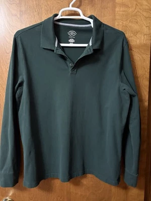 Polo para hombre, St. John’s Bay, grande, 100 % algodón, mangas largas, verde bosque, en muy buena condición Foto 1 de 3