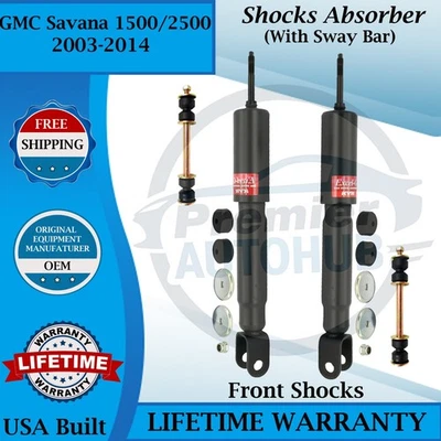 Amortecedores dianteiros OEM KYB com barra oscilante para 2003-2014 GMC Savana 1500/2500 Lifetime Wa. - Imagem 1 de 4