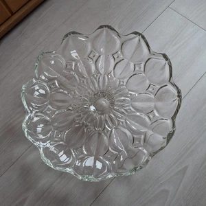 Glasschale mit Fuß Durchmesser 32 cm - Bild 1 von 8