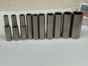 Craftsman 10pc 1/4 Drive Deep 6pt SAE Sockets, 3/16 - 9/16in. G2 Series, USA - Picture 1 of 9