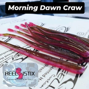 Roboworm Style 5.75 Slim Bot plastic Worm/ Drop shot. Morning dawn Craw -10ct. - Picture 1 of 9