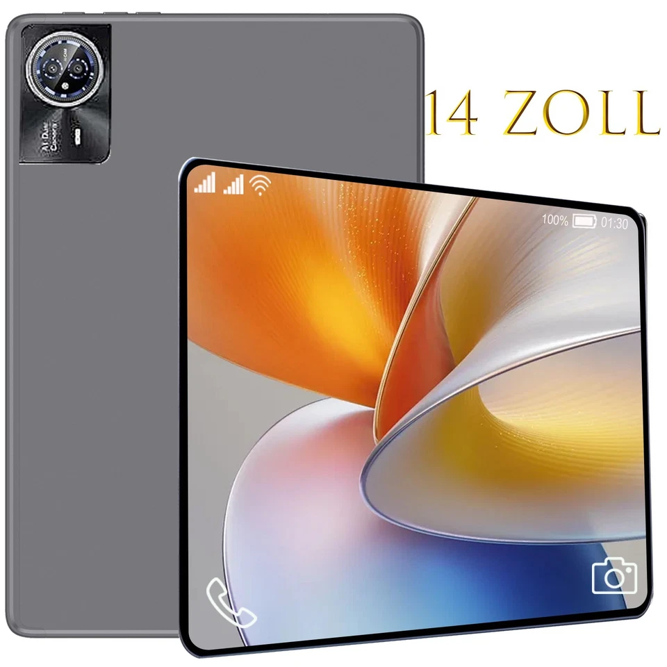 2025 Neu 14 Zoll Tablet Android15 24/16GB RAM+256GB 8000mAh 2K HD IPS Dual SIM - Bild 1 von 4