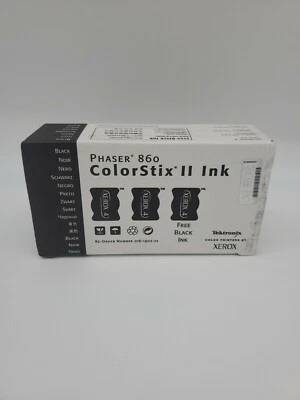 Phaser 860 ColorStix II Ink 3 Black Ink 016-1902-01 Tektronix Xerox NEW - Image 1 of 4