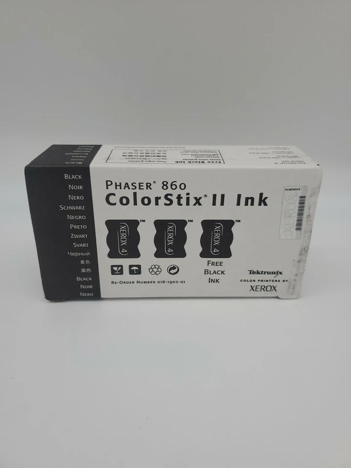 Phaser 860 ColorStix II Ink 3 Black Ink 016-1902-01 Tektronix Xerox NEW - Image 1 of 4