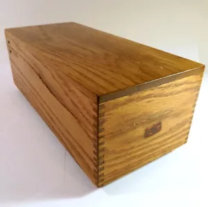 Antique Solid Oak Weis 13" Long Card Filing Box — Repurposed & Refinished - Picture 1 of 11