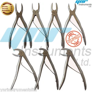 YNR 7 Pcs Children Dental Tooth Extraction Forceps Set SurGery Tools Equipment - Picture 1 of 8