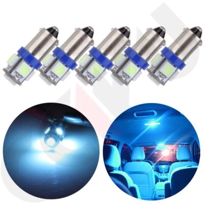 5 Piezas Azul Hielo BA9s 1815 3893 5-SMD Bombillas LED Cuadro de Instrumentos Tablero Luces Foto 1 de 4
