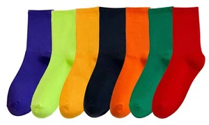 Solid Color Crew Socks Colorful Boot Sock Candy Colored Dress Socks for Women... - Picture 1 of 7