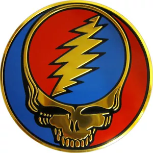 Emblem - Grateful Dead Skull Steal Your Face Deadhead Garcia METAL Sticker 40012 - Picture 1 of 1