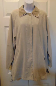 London Fog Suede Jacket Women's Medium Lightweight Ivory Button Down - Picture 1 of 17