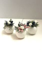Vintage Set Of 3 Apple Shaped Ornaments with Embellishments