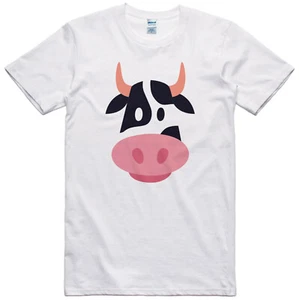 T-Shirt Cow Face Design Regular Fit Cotton Unisex Tee - Picture 1 of 1